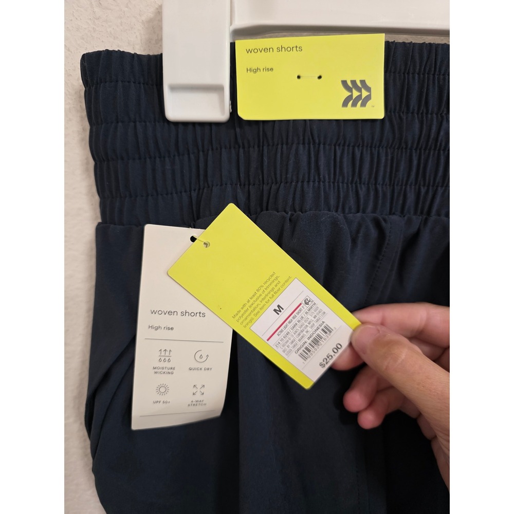 All in Motion Womens High Rise Woven Shorts Navy Blue Size M NWT Activewear - Picture 3 of 3